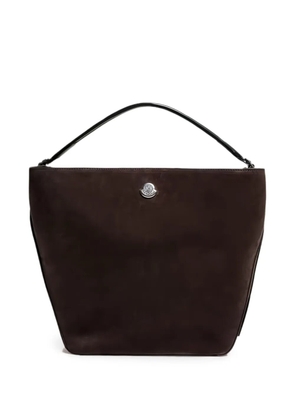 Moncler Carlo suede shoulder bag - Brown