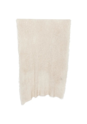 Avant Toi foil-print frayed scarf - Neutrals