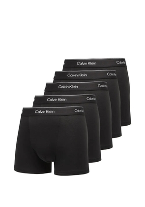 Calvin Klein logo-waistband relaxed-fit trunks (set of five) - Black