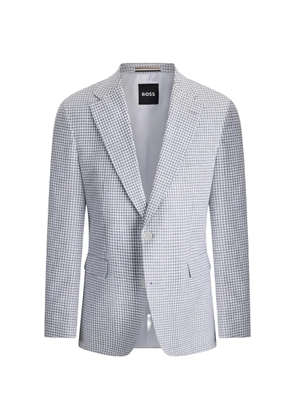 BOSS slim-fit blazer with pepita houndstooth pattern - Blue