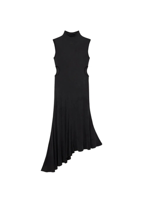 Off-White cupro rib Meteor asymmetric dress - Black