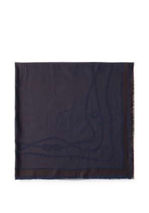Prada Silk, cashmere and wool jacquard shawl - Blue