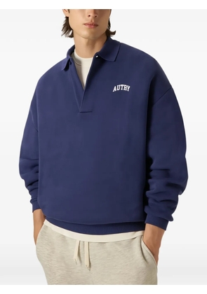 Autry logo-print polo-collar sweatshirt - Blue
