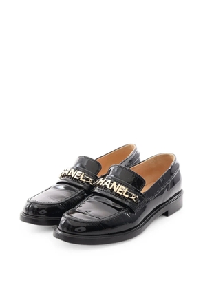 CHANEL Pre-Owned 1986-1988 CC logo loafers - Black