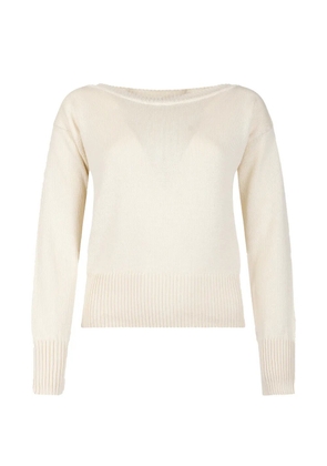 Weekend Max Mara boat-neck ribbed-trim sweater - Neutrals