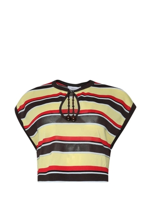 Rabanne striped bead-embellished sweater - Yellow