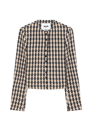 MSGM diamond-pattern button-up jacket - Neutrals