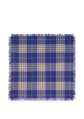 BOMPARD tartan fringed scarf - Blue