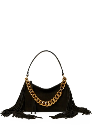TWINSET medium Liliane fringed-detailing suede shoulder bag - Black
