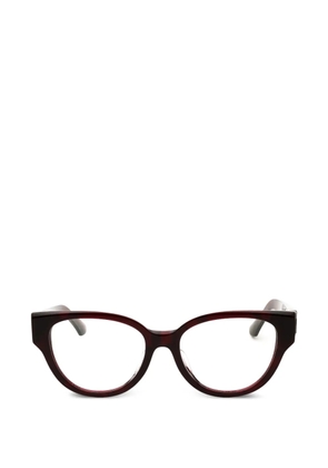 Burberry round full-rim check-red frame glasses
