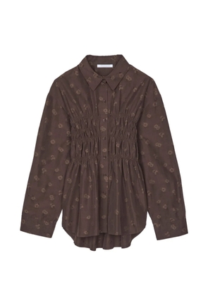 Cecilie Bahnsen CBBraxton floral-jacquard smocked shirt - Brown