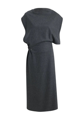 KHAITE draped open-back midi dress - Grey