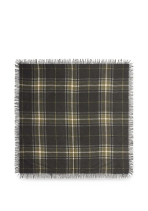 BOMPARD tartan-print fringed scarf - Grey