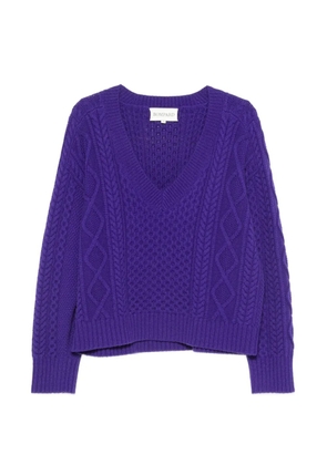 BOMPARD cable-knit V-neck sweater - Purple
