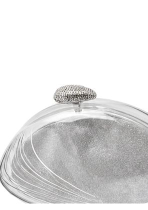 Benedetta Bruzziches crystal-embellished shell clutch bag - Silver