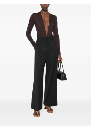 THE ANDAMANE plunging V-neck long-sleeve bodysuit - Red
