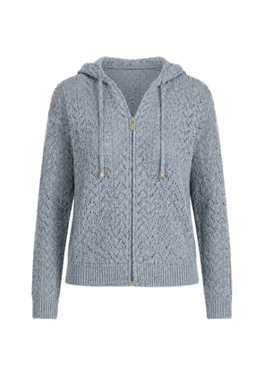 Eleventy pointelle-knit zip-up hoodie - Grey
