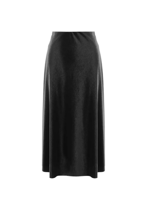 F.It velvet-effect high-waisted midi skirt - Black