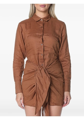 MC2 Saint Barth short Ravi dress in brown linen