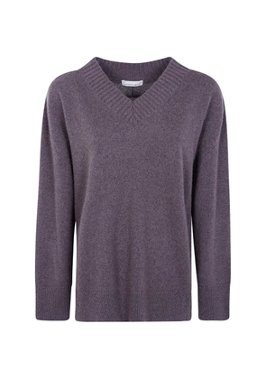 Liviana Conti V-neck long-sleeves sweater - Brown