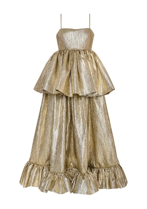 ANOUKI metallic tiered maxi dress - Gold