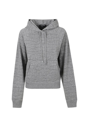 TOM FORD cashmere cotton croco jacquard jersey hoodie - Grey