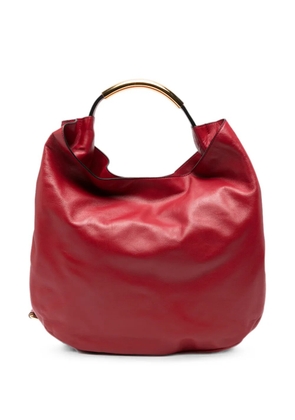 Moschino Handle Me logo-plaque leather tote bag - Red