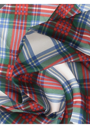 Woolrich plaid silk scarf - White