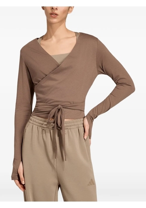 adidas 3-Stripes Studio wrap top - Brown