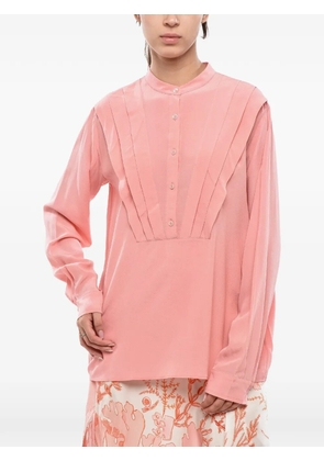 Stella McCartney pleated mandarin-collar blouse - Pink