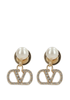 Valentino Garavani VLogo Signature pearl-embellished earrings - Gold