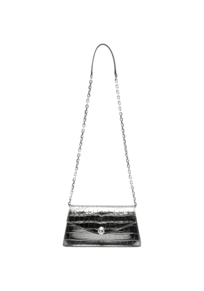 Alexander McQueen mini Skull croc-effect shoulder bag - Grey