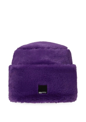 Karl Lagerfeld Jeans fold-up faux-fur beanie - Purple