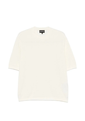 Emporio Armani chevron-knit short-sleeve top - Neutrals