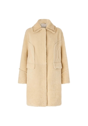 Ermanno Scervino shearling embroidered coat - Neutrals