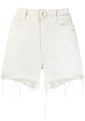 Stella McCartney frayed hem denim shorts - White