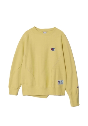 Undercover x Champion logo-patch asymmetric sweatshirt - Yellow