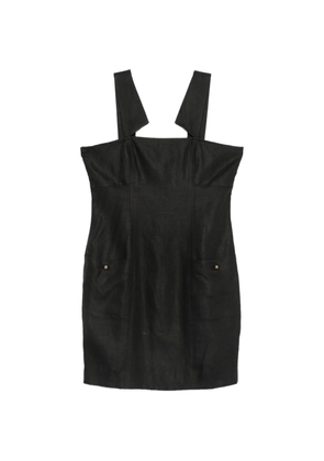 CHANEL Pre-Owned 1990s logo-button mini dress - Black