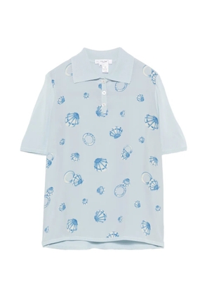 Celine Pre-Owned 2000s shell-print polo shirt - Blue