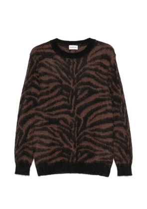 P.A.R.O.S.H. zebra-pattern crew-neck sweater - Brown