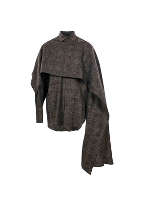 DARKPARK Georgia check-pattern draped shirt - Grey
