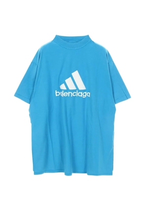 Balenciaga Pre-Owned 2010s logo-embroidered T-shirt - Blue
