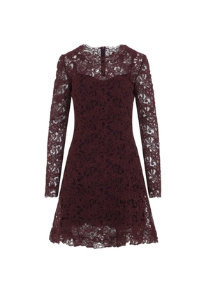 Ermanno Scervino lace-overlay long-sleeve mini dress - Red