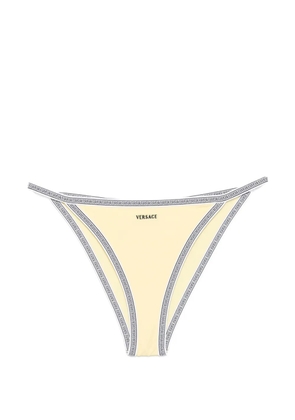 Versace logo-embroidered bikini bottoms - Yellow