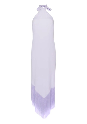 Taller Marmo halterneck fringed maxi dress - Purple