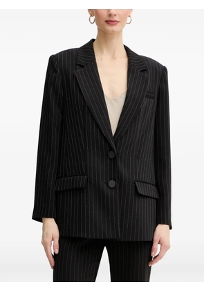 Armani Exchange pinstripe-pattern notched-lapels blazer - Black