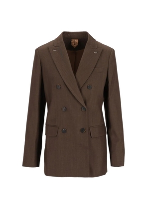 Max Mara double-breasted wool gabardine blazer - tobacco - Brown