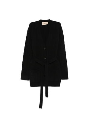 Valentino Garavani cable-knit belted cardigan - Black