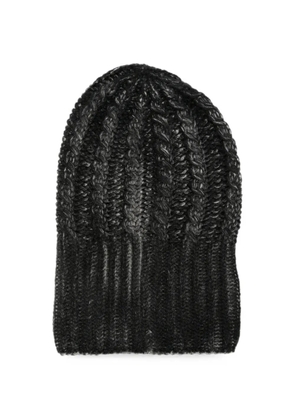 Avant Toi cable-knit ribbed beanie hat - Black