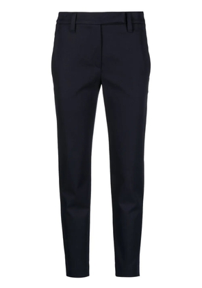 Brunello Cucinelli cropped stretch-cotton tailored trousers - Blue